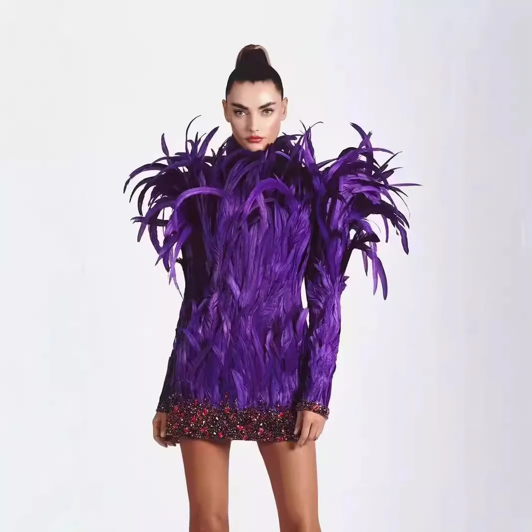 European and American Feather Tight Bare Back Rope Internet Celebrity Nightclub Party Birthday Banquet Evening Dress
European and American Feather Tight Bare Back Rope Internet Celebrity Nightclub Party Birthday Banquet Evening Dress
