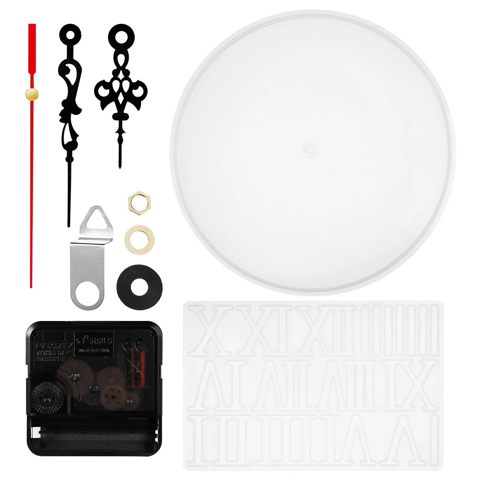 Набор для изготовления часов: силиконовая гибкая круглая форма, римские цифры, механизм часов, набор для творчества из эпоксидной смолы своими руками
Набор для изготовления часов: силиконовая гибкая круглая форма, римские цифры, механизм часов, набор для творчества из эпоксидной смолы своими руками