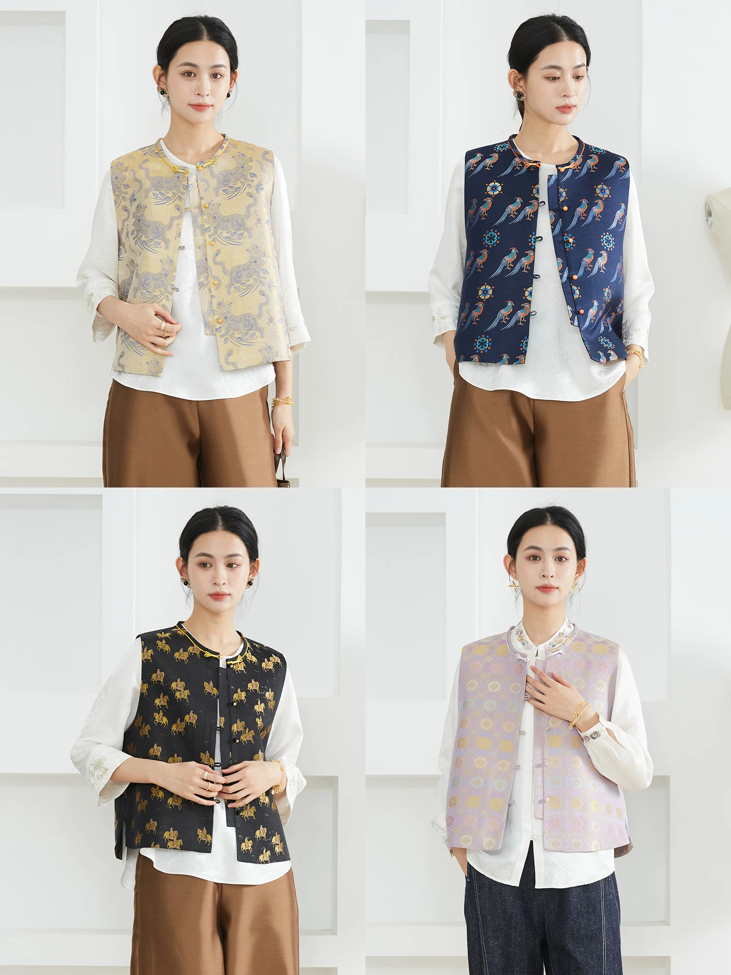 Silk T Top Women's Loose round Ne Sutra Embroidery New Chinese Sle Sutra Silk Vest Spring Faion Original Design
Silk T Top Women's Loose round Ne Sutra Embroidery New Chinese Sle Sutra Silk Vest Spring Faion Original Design