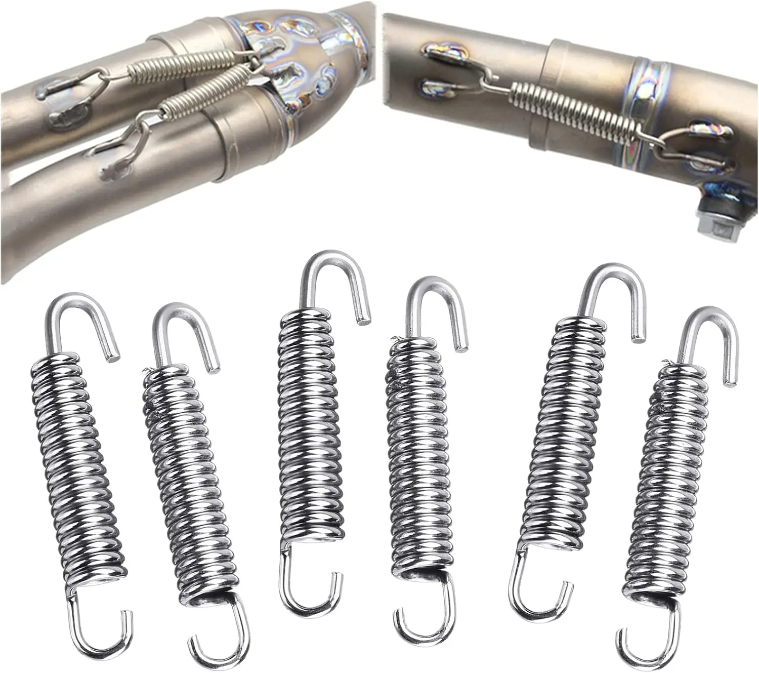 6x Stainless Steel 65mm Motorcycle Exhaust Pipe Springs with Rotatable Hooks
6x Stainless Steel 65mm Motorcycle Exhaust Pipe Springs with Rotatable Hooks