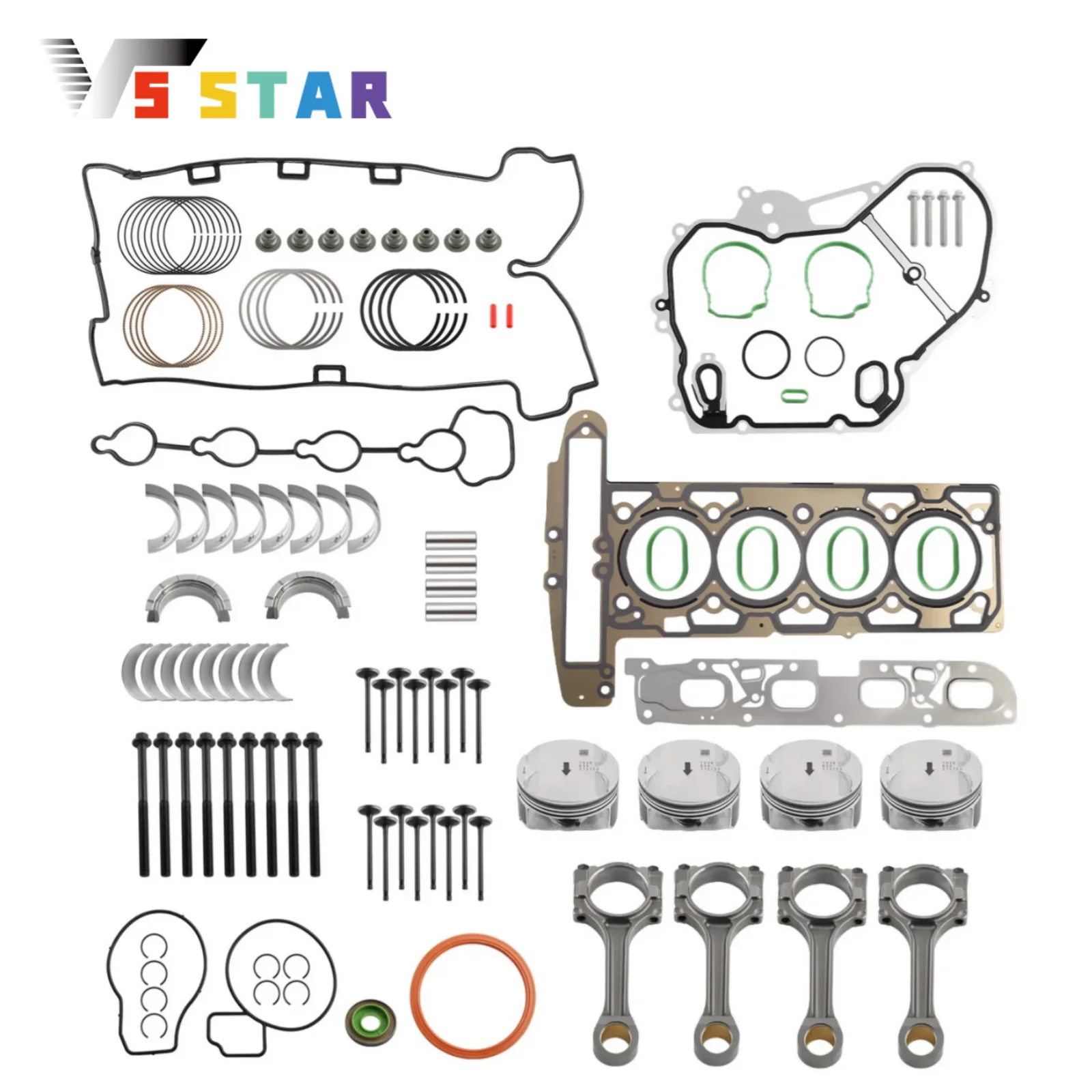 12615936 24434464 24454518 90537239 Engine Rebuild Rods Pistons Valves Gasket Seals Kit For Buick Chevrolet GMC 2.4L
12615936 24434464 24454518 90537239 Engine Rebuild Rods Pistons Valves Gasket Seals Kit For Buick Chevrolet GMC 2.4L
