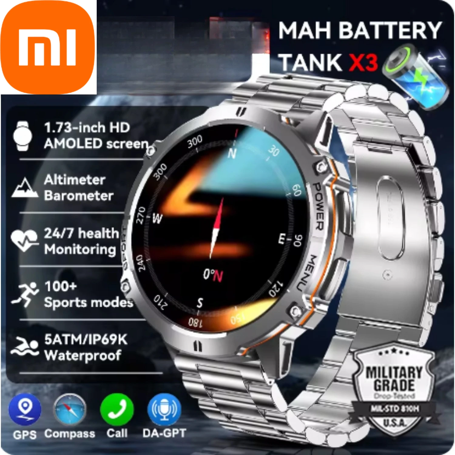 Xiaomi оригинальные умные часы TANK Ultra GPS для мужчин 10 АТМ водонепроницаемые умные часы HD AMOLED 1000 мАч фитнес T-Rex 3 электронные часы 
Xiaomi оригинальные умные часы TANK Ultra GPS для мужчин 10 АТМ водонепроницаемые умные часы HD AMOLED 1000 мАч фитнес T-Rex 3 электронные часы