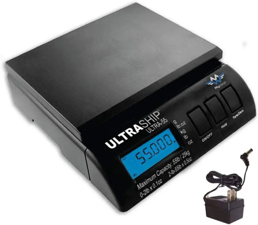 55lb/25kg Digital Postal Scale with Tare, Hold & Auto-Off, Black
55lb/25kg Digital Postal Scale with Tare, Hold & Auto-Off, Black