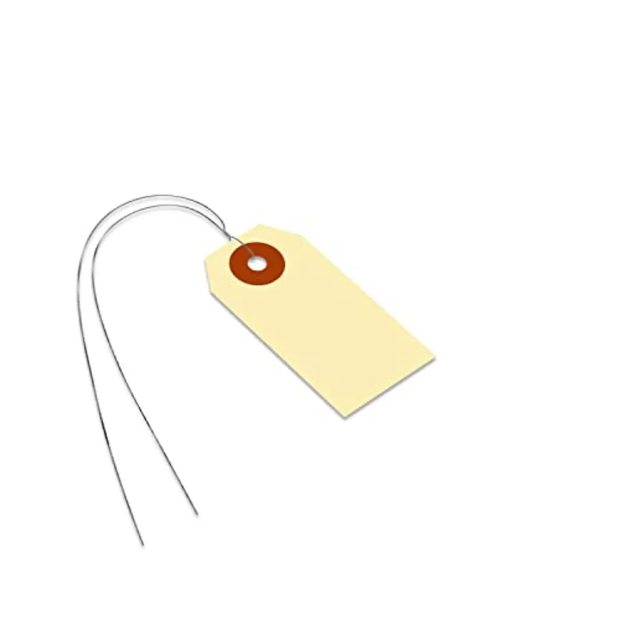 Blank Manila Shipping Tags with Wire, Size-1, Pack of 1000, 13pt Thick Prewired Cardstock Tag, 2.75 x 1.375 inch Paper Hang Tag
Blank Manila Shipping Tags with Wire, Size-1, Pack of 1000, 13pt Thick Prewired Cardstock Tag, 2.75 x 1.375 inch Paper Hang Tag