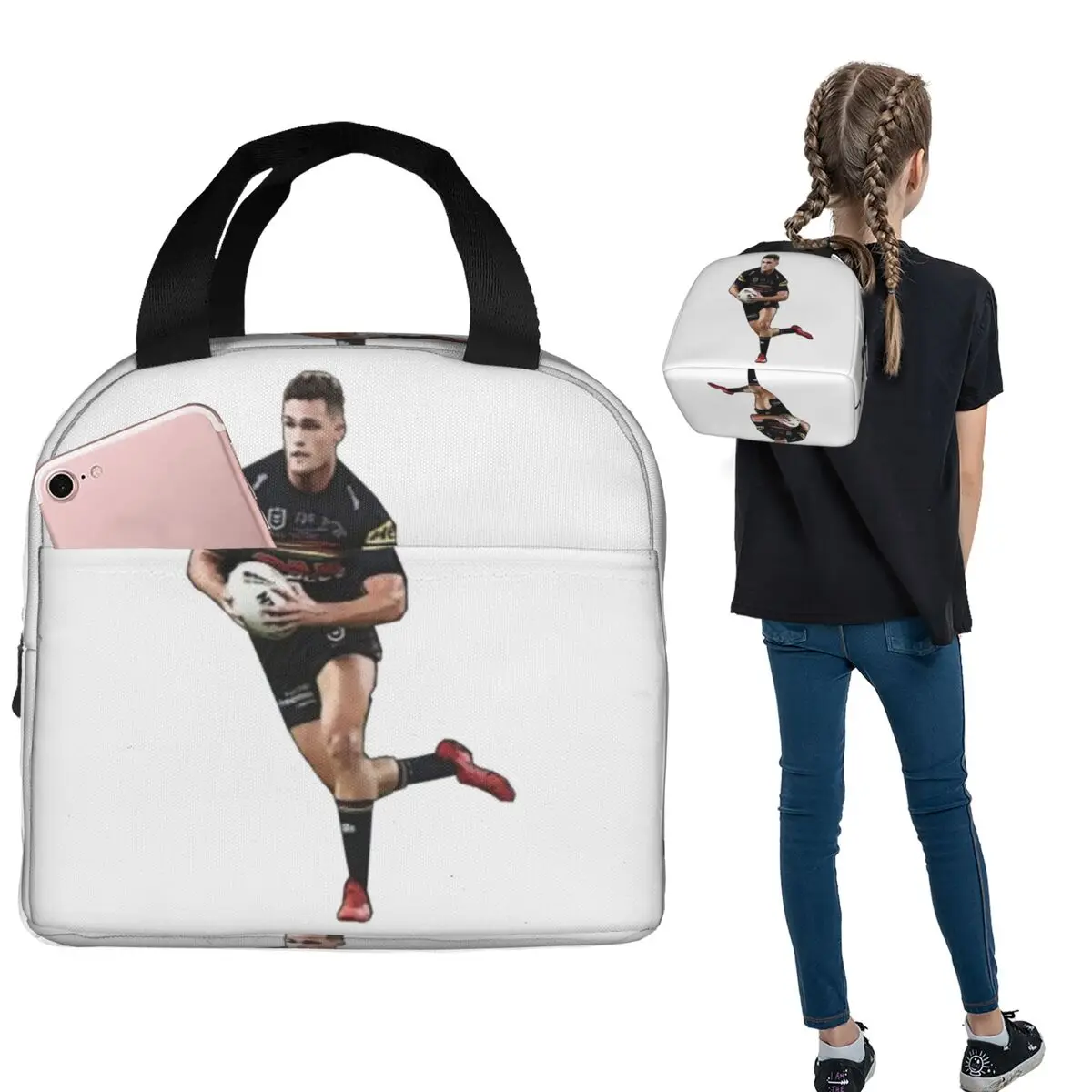 Термосумка для обедов Nathan Cleary Penrith Panthers для женщин и детей, портативная термосумка для еды, термосумка-тоут
Термосумка для обедов Nathan Cleary Penrith Panthers для женщин и детей, портативная термосумка для еды, термосумка-тоут