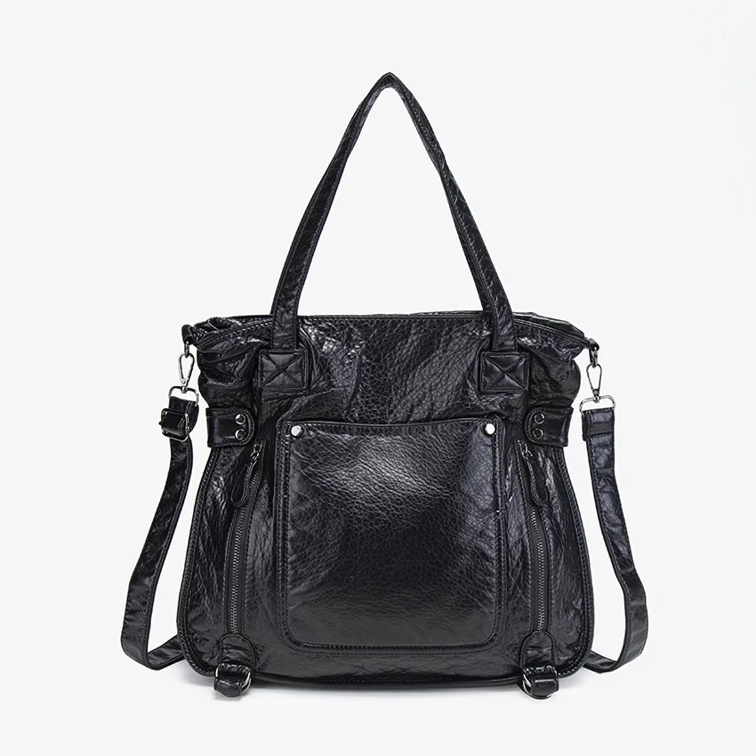 Venn Angel Retro Black Washed Leather Tote Handbag, Casual Multi-Pocket Large Capacity Shoulder & Crossbody Bag for Work Travel
Venn Angel Retro Black Washed Leather Tote Handbag, Casual Multi-Pocket Large Capacity Shoulder & Crossbody Bag for Work Travel