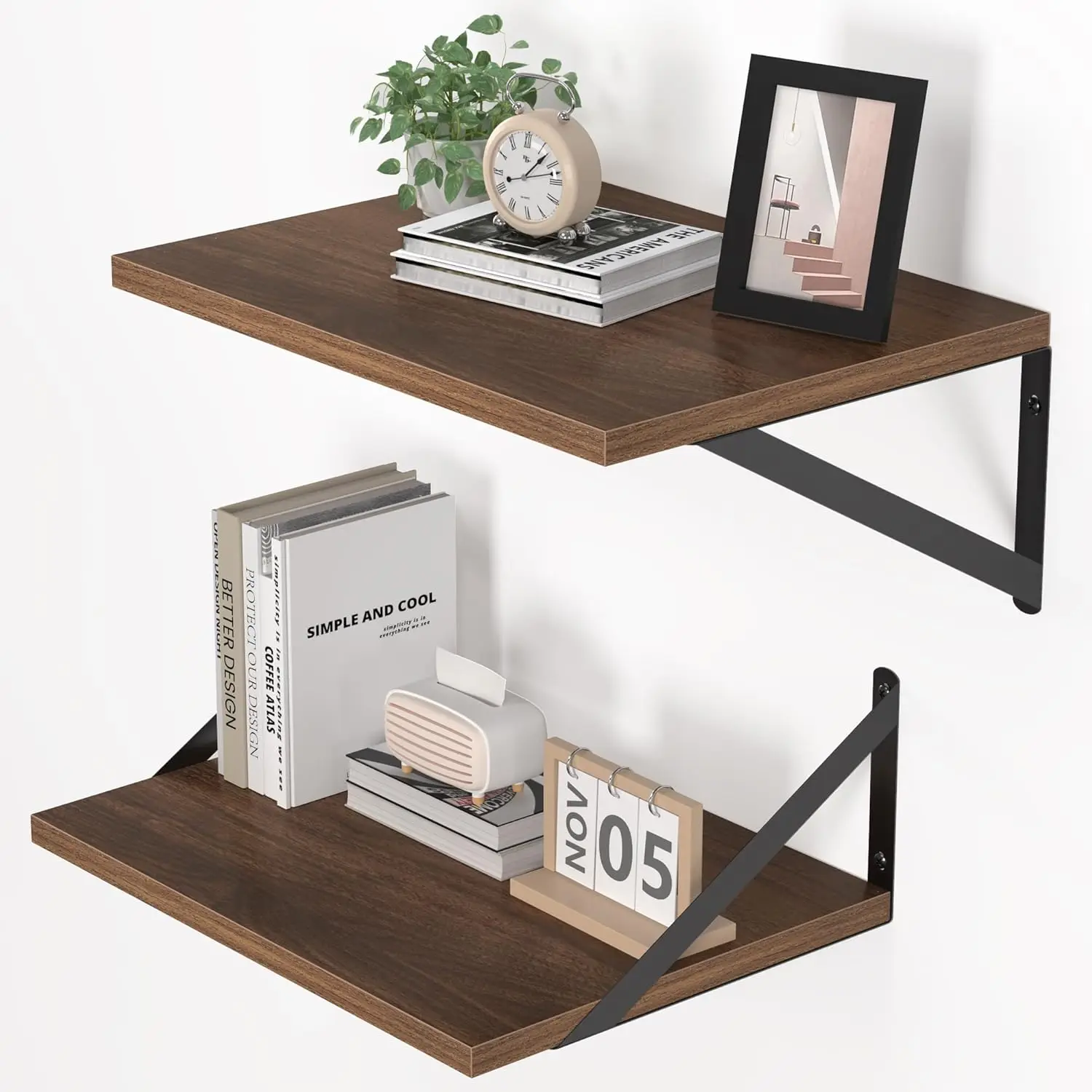 12 Inch Deep Floating Shelves for Wall, 16W x 12D Wood Wall Shelves Set of 2, Walnut Wide Floating Bookshelf for Living
12 Inch Deep Floating Shelves for Wall, 16W x 12D Wood Wall Shelves Set of 2, Walnut Wide Floating Bookshelf for Living