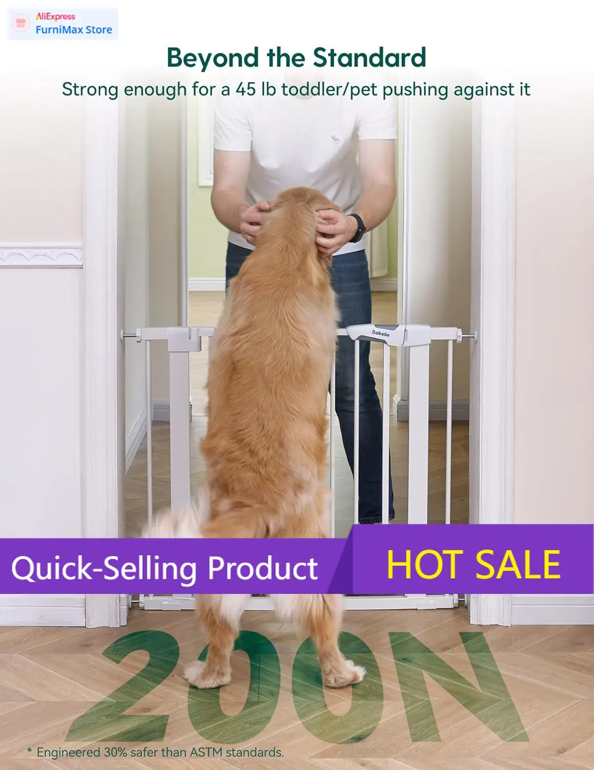 Limited-time promotion29-55 Inch Extra Wide Baby/Dog Gate, PressGuard P7, Metal Auto Close, Pressure Mounted Pet Door for Doorwa
Limited-time promotion29-55 Inch Extra Wide Baby/Dog Gate, PressGuard P7, Metal Auto Close, Pressure Mounted Pet Door for Doorwa