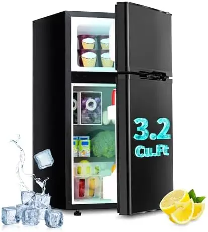 Eriv 2 Door Mini Fridge with Freezer, 3.2 Cu.Ft Refrigerator and Freezer, Adjustable tat, Energy Efficient, Low Noise
Eriv 2 Door Mini Fridge with Freezer, 3.2 Cu.Ft Refrigerator and Freezer, Adjustable tat, Energy Efficient, Low Noise