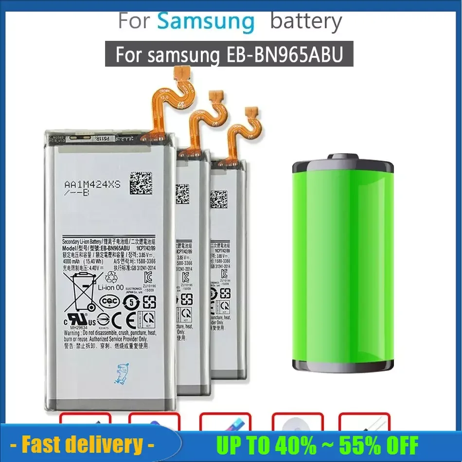EB-BN965ABU 4000mAh Mobile Phone Battery For Samsung Galaxy Note9 Note 9 N9600 SM-N9600 SM-N960F N960F N960U N960N N960W
EB-BN965ABU 4000mAh Mobile Phone Battery For Samsung Galaxy Note9 Note 9 N9600 SM-N9600 SM-N960F N960F N960U N960N N960W