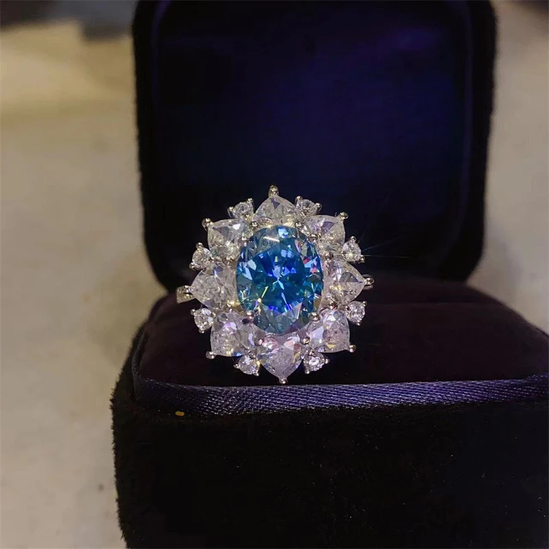 Handmade Lovers Real 3ct Blue Moissanite Diamond Ring 925 Sterling Silver Party Wedding Band Rings for Women Engagement Jewelry
Handmade Lovers Real 3ct Blue Moissanite Diamond Ring 925 Sterling Silver Party Wedding Band Rings for Women Engagement Jewelry
