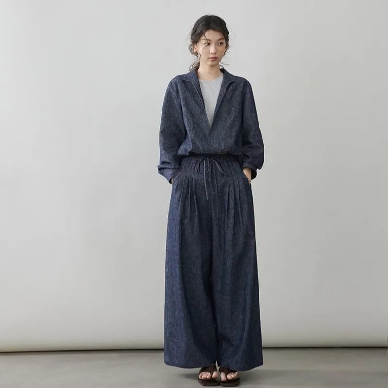 SuperAen Spring 2026 New Linen Cotton Denim Patchwork Lapel Collar Jacket Design Loose Wide-leg Pants Two Pieces Sets
SuperAen Spring 2026 New Linen Cotton Denim Patchwork Lapel Collar Jacket Design Loose Wide-leg Pants Two Pieces Sets