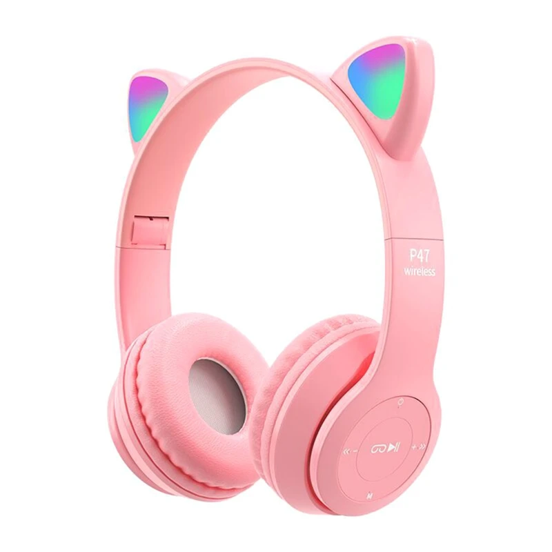 Bluetooth Cat Ear Headphones For Kids Wireless Mode Foldable Headset With Mic, RGB LED Light For Gift School Gaming
Bluetooth Cat Ear Headphones For Kids Wireless Mode Foldable Headset With Mic, RGB LED Light For Gift School Gaming