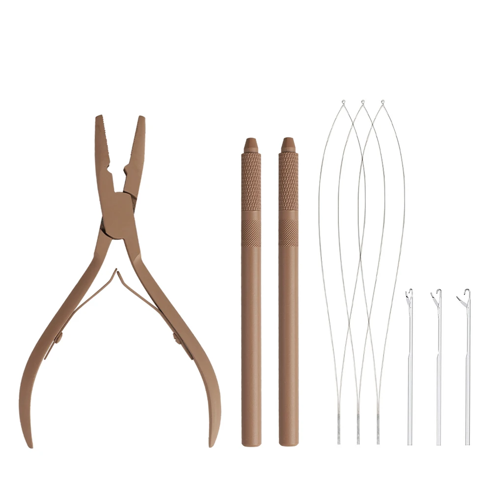 GlamorDove Professional Hair Extension Tool Kit – Metal Handle Threading Tools with Crochet Hooks and Mini Pliers
GlamorDove Professional Hair Extension Tool Kit – Metal Handle Threading Tools with Crochet Hooks and Mini Pliers