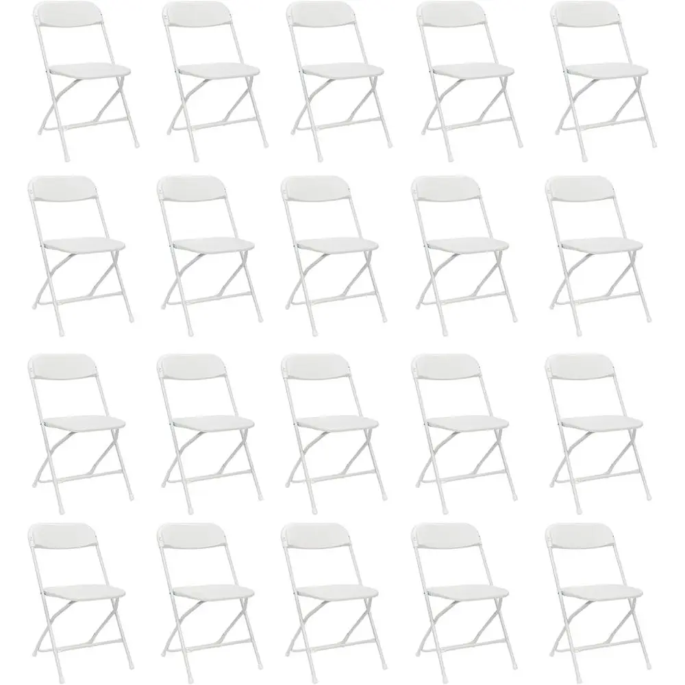 20-Pack White Heavy-Duty Stackable Plastic Chairs with Reinforced Steel for Indoor/Outdoor Use, Ideal for Weddings, Parties, Res
20-Pack White Heavy-Duty Stackable Plastic Chairs with Reinforced Steel for Indoor/Outdoor Use, Ideal for Weddings, Parties, Res