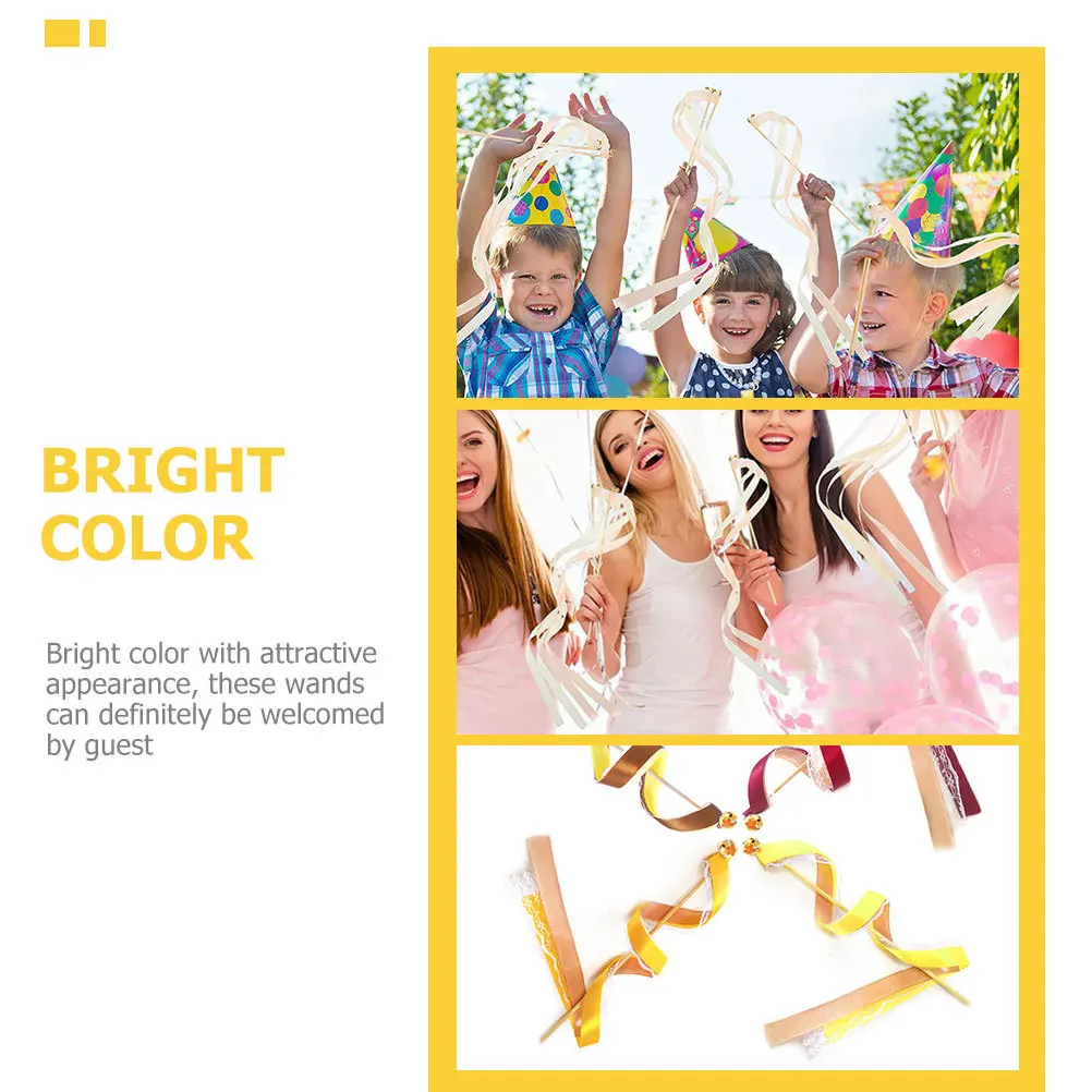 10Pcs Decorative Fairy Sticks Bell Lace Ribbon Sticks for Wedding Party Streamers Fairy Wands for Birthday
10Pcs Decorative Fairy Sticks Bell Lace Ribbon Sticks for Wedding Party Streamers Fairy Wands for Birthday