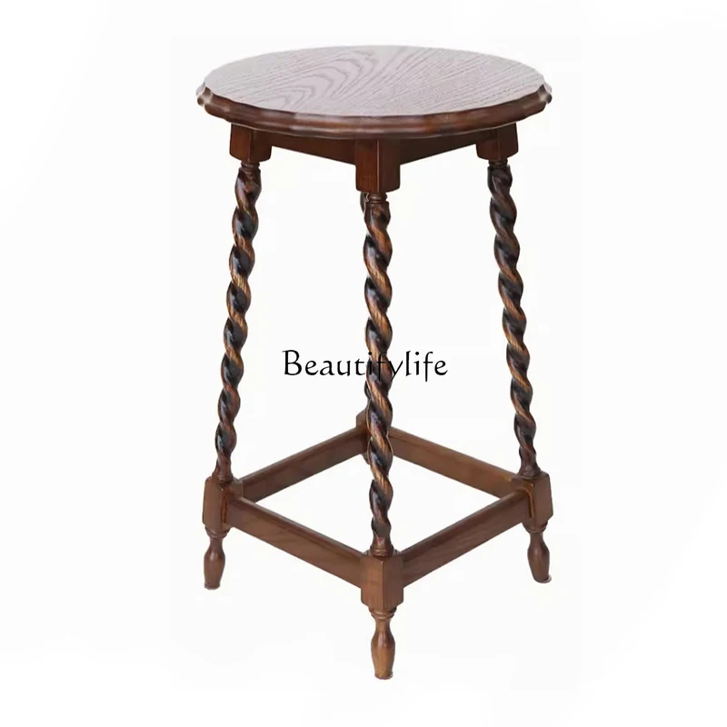 Retro small flower few solid wood bedside sofa edge few American medieval mobile balcony tea table
Retro small flower few solid wood bedside sofa edge few American medieval mobile balcony tea table