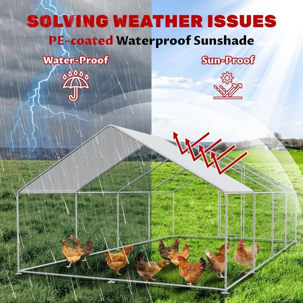 4 Unit Large Metal Chicken Coop Walk-in Poultry Cage Chicken Run Pen Rabbit Duck House with Waterproof and Anti-UV Cover
4 Unit Large Metal Chicken Coop Walk-in Poultry Cage Chicken Run Pen Rabbit Duck House with Waterproof and Anti-UV Cover