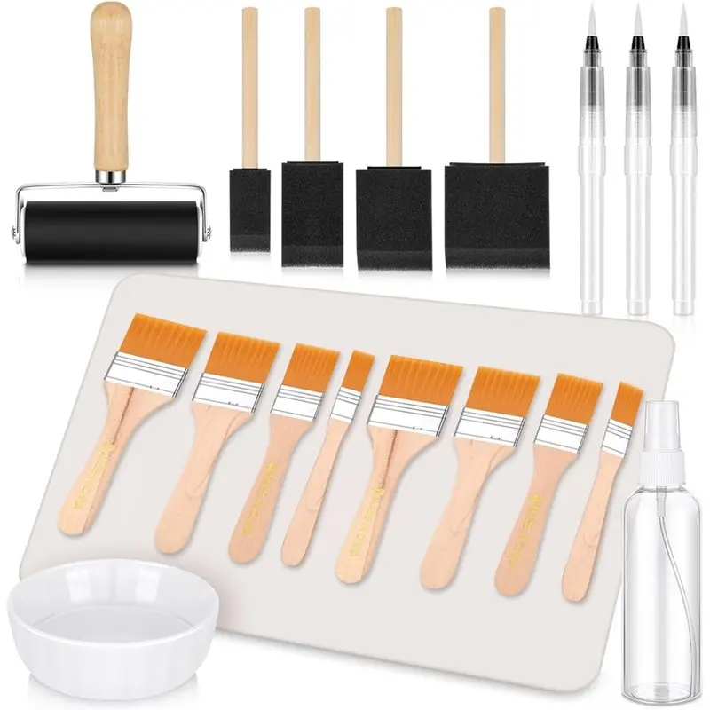 PZHI-19 Pcs Decoupage Kit, Decoupage Brush,Foam Brushes Water Pen, 4 Inch Rubber Roller, Silicone Table Mat,Spray Bottle
PZHI-19 Pcs Decoupage Kit, Decoupage Brush,Foam Brushes Water Pen, 4 Inch Rubber Roller, Silicone Table Mat,Spray Bottle