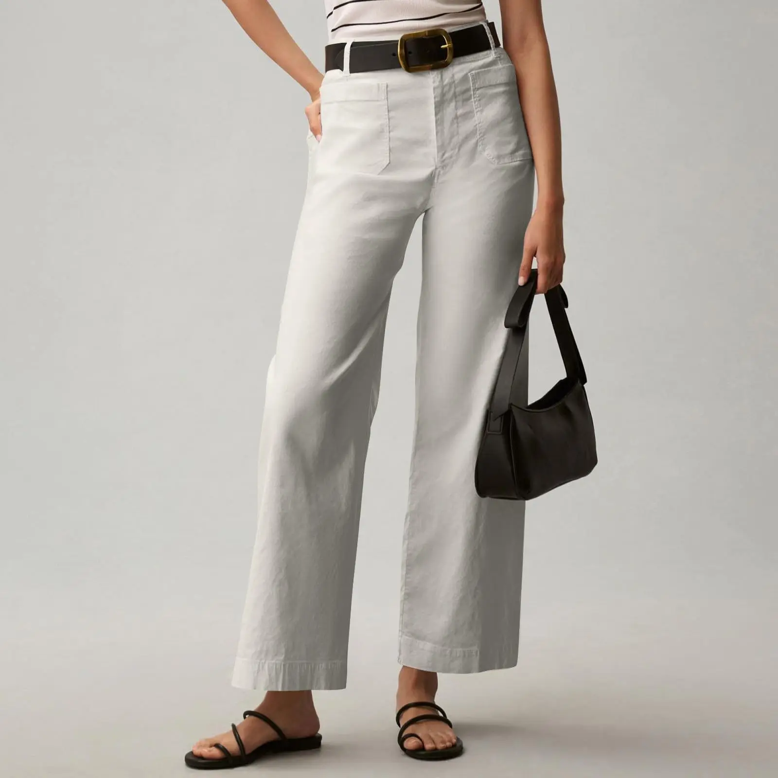 Women's Casual Sports Pants Loose Pure Color Trousers Elastic Waist mid Waist Polyester Fabric Fashionable Spring Season
Women's Casual Sports Pants Loose Pure Color Trousers Elastic Waist mid Waist Polyester Fabric Fashionable Spring Season