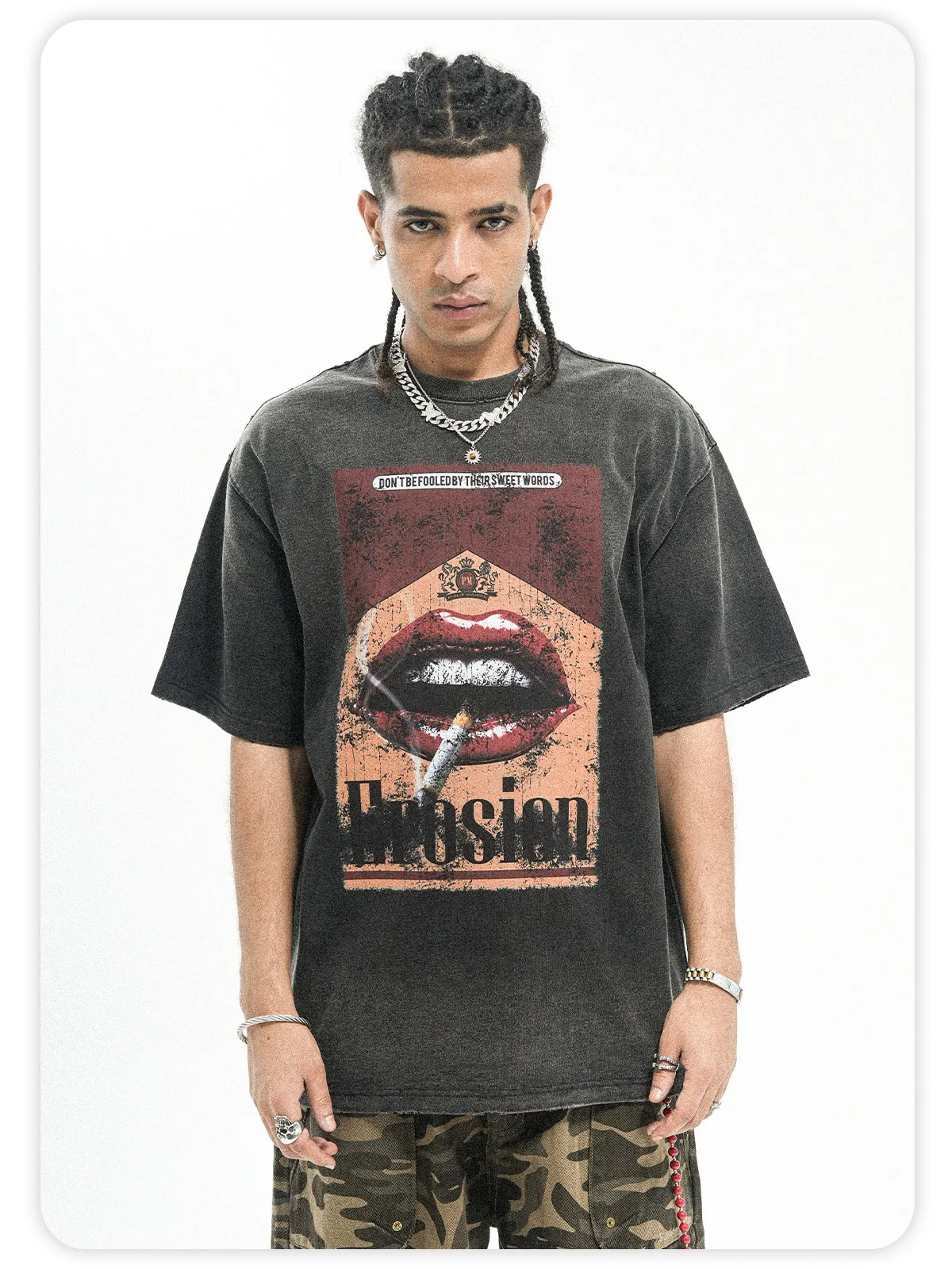 Onesevenine American Washed Retro Heavyweight Pure Cotton Small Collar Short Sleeve T-Shirt Men Summer Hip Hop National Trend
Onesevenine American Washed Retro Heavyweight Pure Cotton Small Collar Short Sleeve T-Shirt Men Summer Hip Hop National Trend