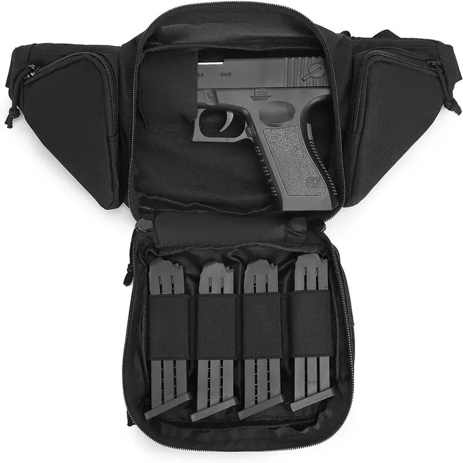 Универсальная черная кобура для пистолета - тактическая кобура на пояс для большинства пистолетов, для правой/левой руки, прочный нейлон
Универсальная черная кобура для пистолета - тактическая кобура на пояс для большинства пистолетов, для правой/левой руки, прочный нейлон