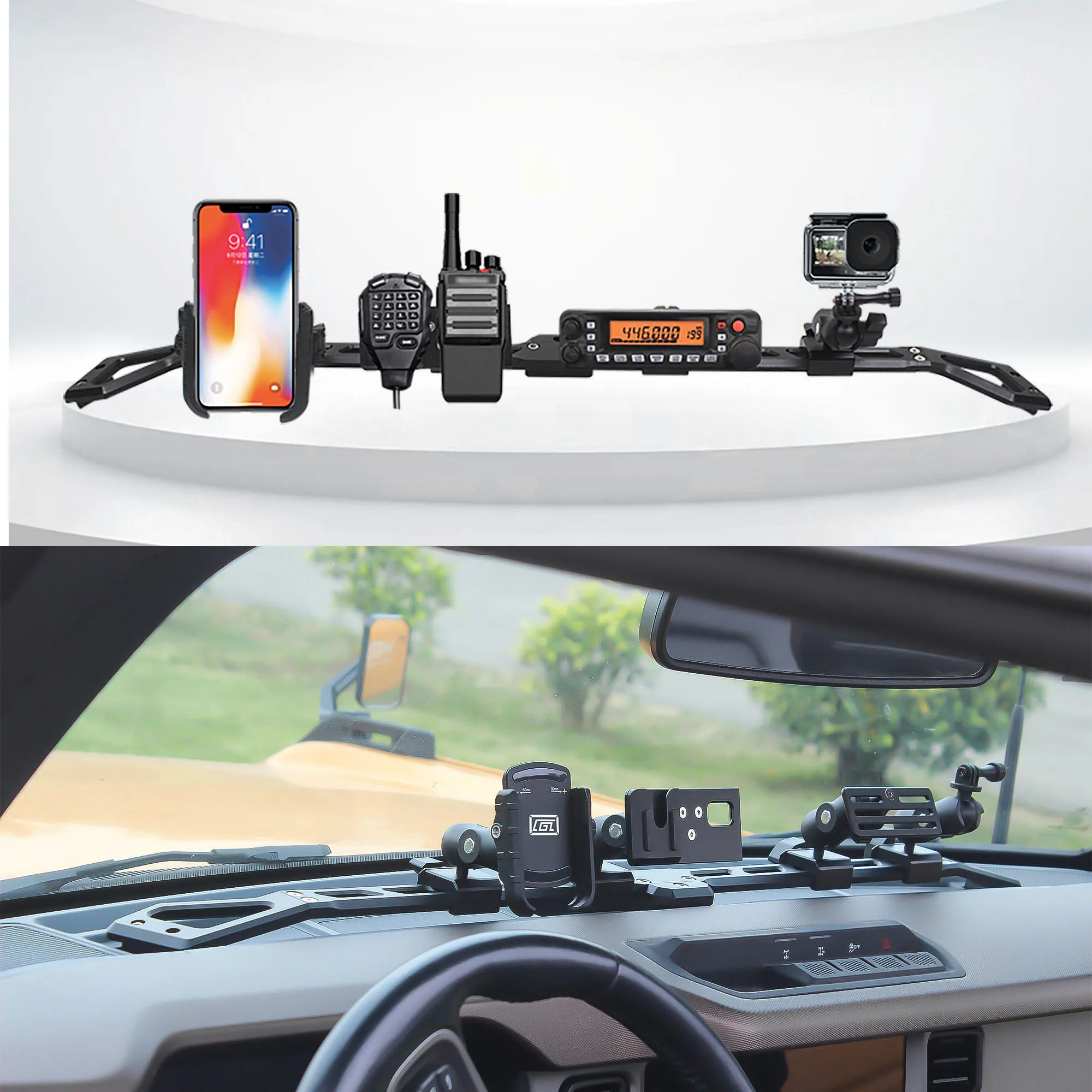 for Ford Bronco U725 2021-2024 Mobile Phone Holder GPS Navigation Walkie-talkie Radio Bracket Offroad Device Dash Mount
for Ford Bronco U725 2021-2024 Mobile Phone Holder GPS Navigation Walkie-talkie Radio Bracket Offroad Device Dash Mount