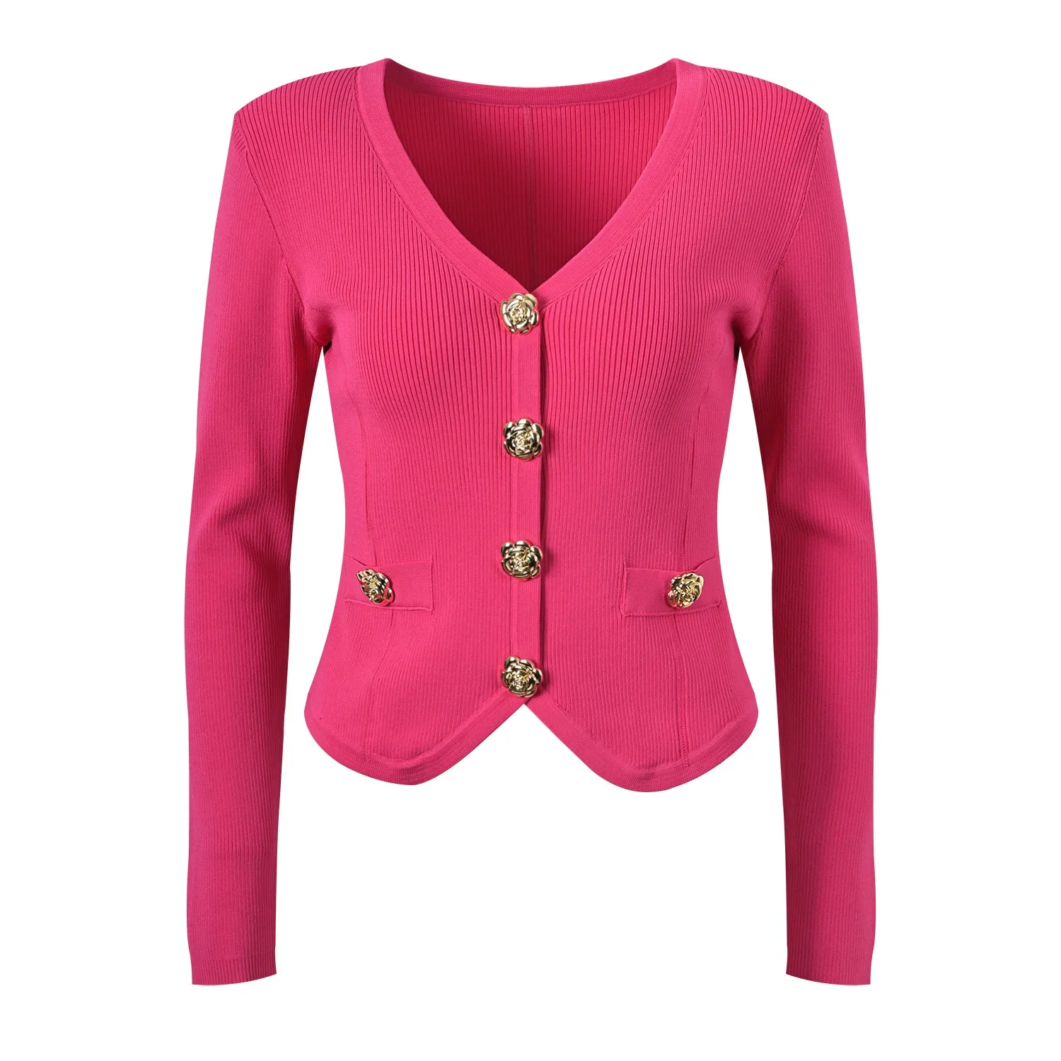 2024 Spring Elegant Style Women V-neckline Designed Buttons Single-breasted Cardigan Design Knitted Office Lady Slim Fitted Coat
2024 Spring Elegant Style Women V-neckline Designed Buttons Single-breasted Cardigan Design Knitted Office Lady Slim Fitted Coat