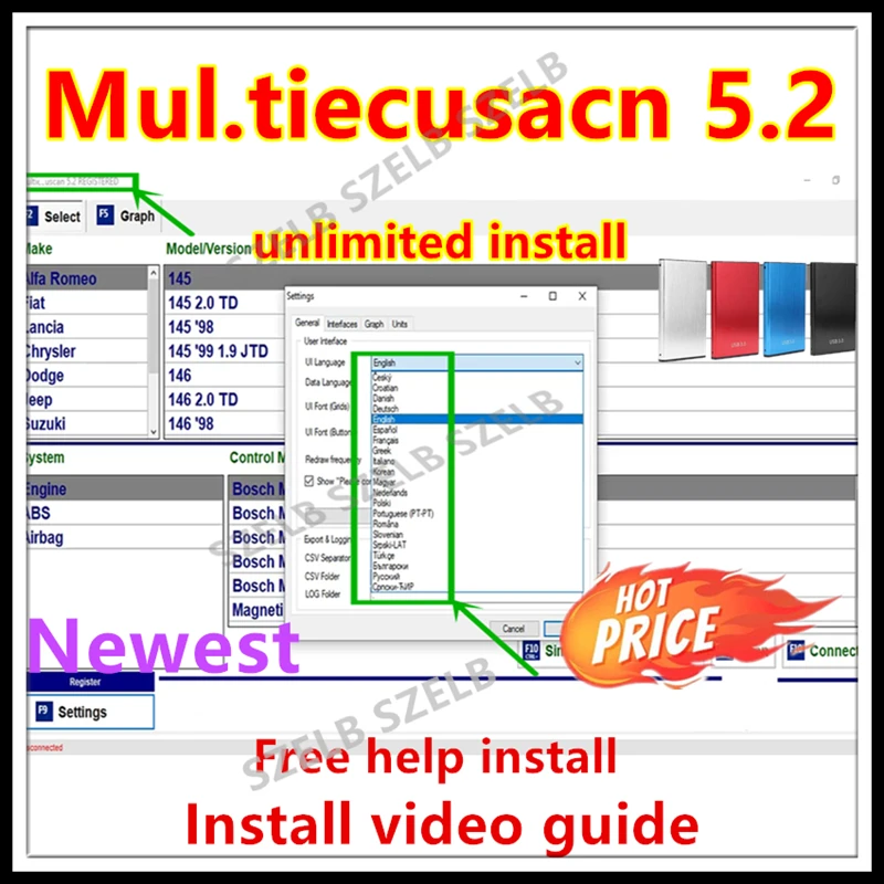 2026 hot sell, multiecauscan V 5.2 Registered for Fiat/Chrysler/Dodge/Jeep/Suzuki Scanner Software Multiecuscan V5.2+unlimited
2026 hot sell, multiecauscan V 5.2 Registered for Fiat/Chrysler/Dodge/Jeep/Suzuki Scanner Software Multiecuscan V5.2+unlimited
