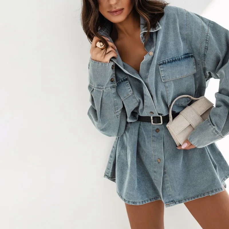 Blouse Women Spring Long-sleeved Pockets Distressed Retro Relaxed Fit Denim Shirt New Comfortable Fashion Casual Versatile
Blouse Women Spring Long-sleeved Pockets Distressed Retro Relaxed Fit Denim Shirt New Comfortable Fashion Casual Versatile
