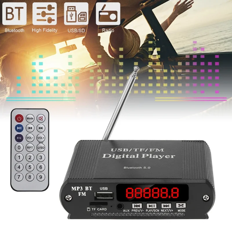 Black Blue 12V Bluetooth 5.0 Mini Hi-Fi Amplifier Booster Radio MP3 Stereo for Car Motorcycle Home
Black Blue 12V Bluetooth 5.0 Mini Hi-Fi Amplifier Booster Radio MP3 Stereo for Car Motorcycle Home
