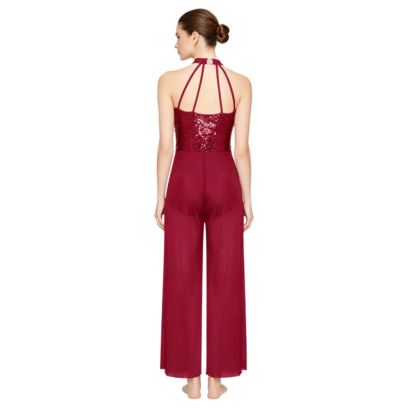 Women Shimmery Gymnastic Ballet Lyrical Jumpsuit Sleeveless Mesh Split Wide-Leg Sequin Rompers Dance Jazz Figure Skating Costume
Women Shimmery Gymnastic Ballet Lyrical Jumpsuit Sleeveless Mesh Split Wide-Leg Sequin Rompers Dance Jazz Figure Skating Costume