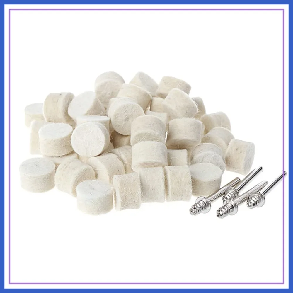 60 Pcs Wool Felt Polishing Pads with 4 Mandrels for Rotary Tools
60 Pcs Wool Felt Polishing Pads with 4 Mandrels for Rotary Tools