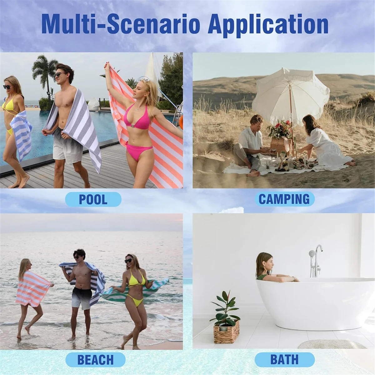 Large Oversized Beach Towel -Fluffy 35 X 70 Inch Plush Microfiber Pool Towel, Striped Quick Dry Swim Towel BlueHUG 
Large Oversized Beach Towel -Fluffy 35 X 70 Inch Plush Microfiber Pool Towel, Striped Quick Dry Swim Towel BlueHUG