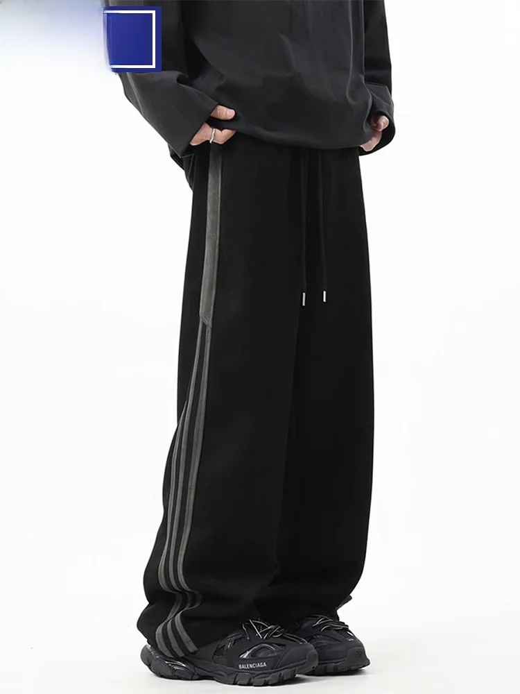 Wassup Happy American Retro Striped Men's Sport Pants Loose Straight Casual Long Trousers Autumn Winter Faion Brand
Wassup Happy American Retro Striped Men's Sport Pants Loose Straight Casual Long Trousers Autumn Winter Faion Brand