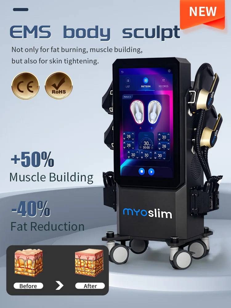 Myoslim Pro 15Tesla 6500W RF HIEMT Body Sculpting Machine Electromagnetic Muscle Stimulator for Fat Burning Slimming Therapy
Myoslim Pro 15Tesla 6500W RF HIEMT Body Sculpting Machine Electromagnetic Muscle Stimulator for Fat Burning Slimming Therapy