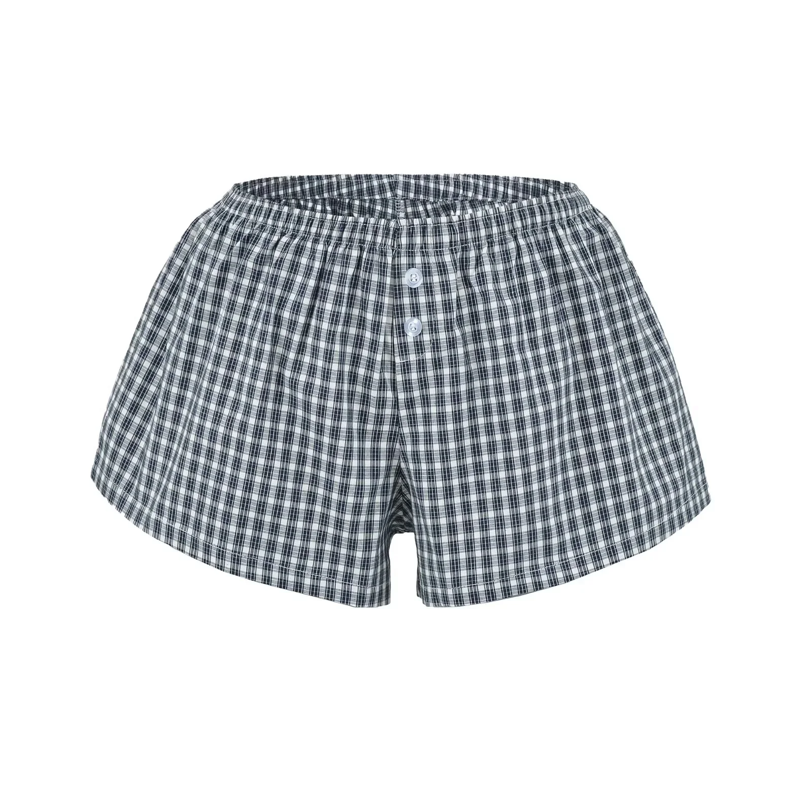 2026 Spring Ladies Casual Plaid Loose Wide Leg Short Pants Pure Cotton Two Button Elastic Waist Comfortable Breathable Shorts
2026 Spring Ladies Casual Plaid Loose Wide Leg Short Pants Pure Cotton Two Button Elastic Waist Comfortable Breathable Shorts