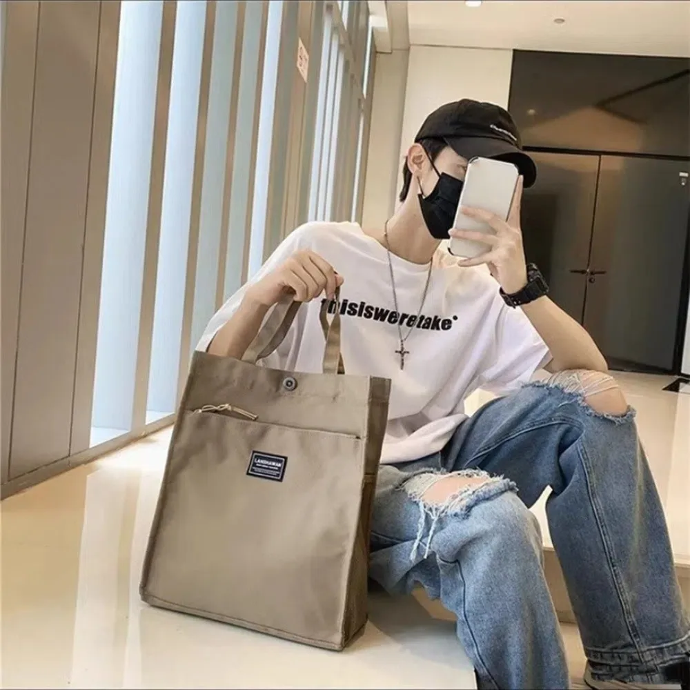 Casual Male Commuting Tote Bag Oxford Cloth Waterproof Lightweight Handbag Large Capacity Fashion Portable File Bag Students 
Casual Male Commuting Tote Bag Oxford Cloth Waterproof Lightweight Handbag Large Capacity Fashion Portable File Bag Students
