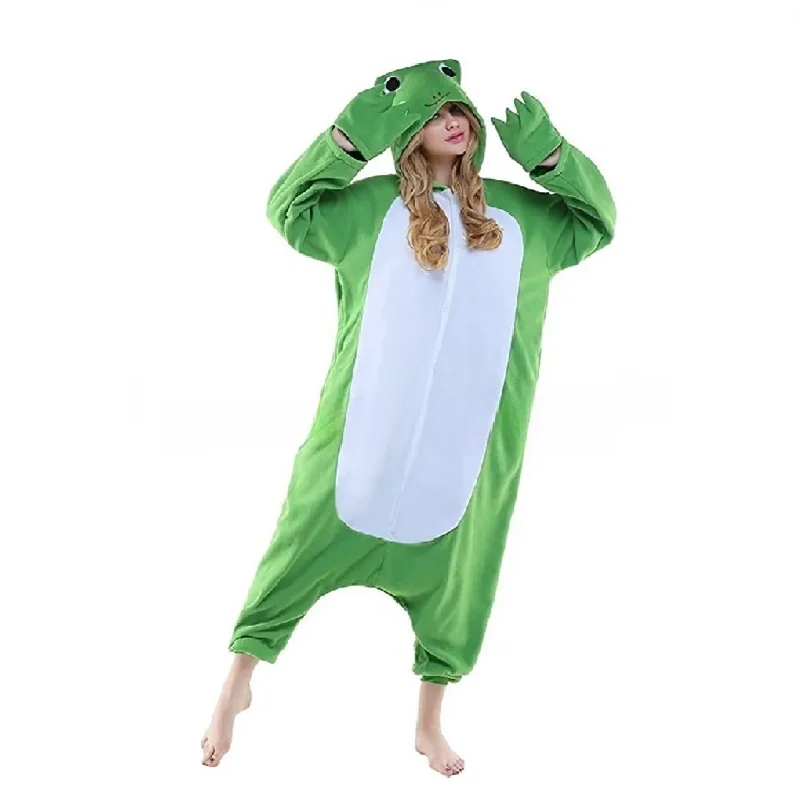 Green Frog One-piece Jumpsuit Long-sleeve Cartoon Animal Hooded Pajamas Casual Loungewear Autumn Winter Homewear for Adult
Green Frog One-piece Jumpsuit Long-sleeve Cartoon Animal Hooded Pajamas Casual Loungewear Autumn Winter Homewear for Adult