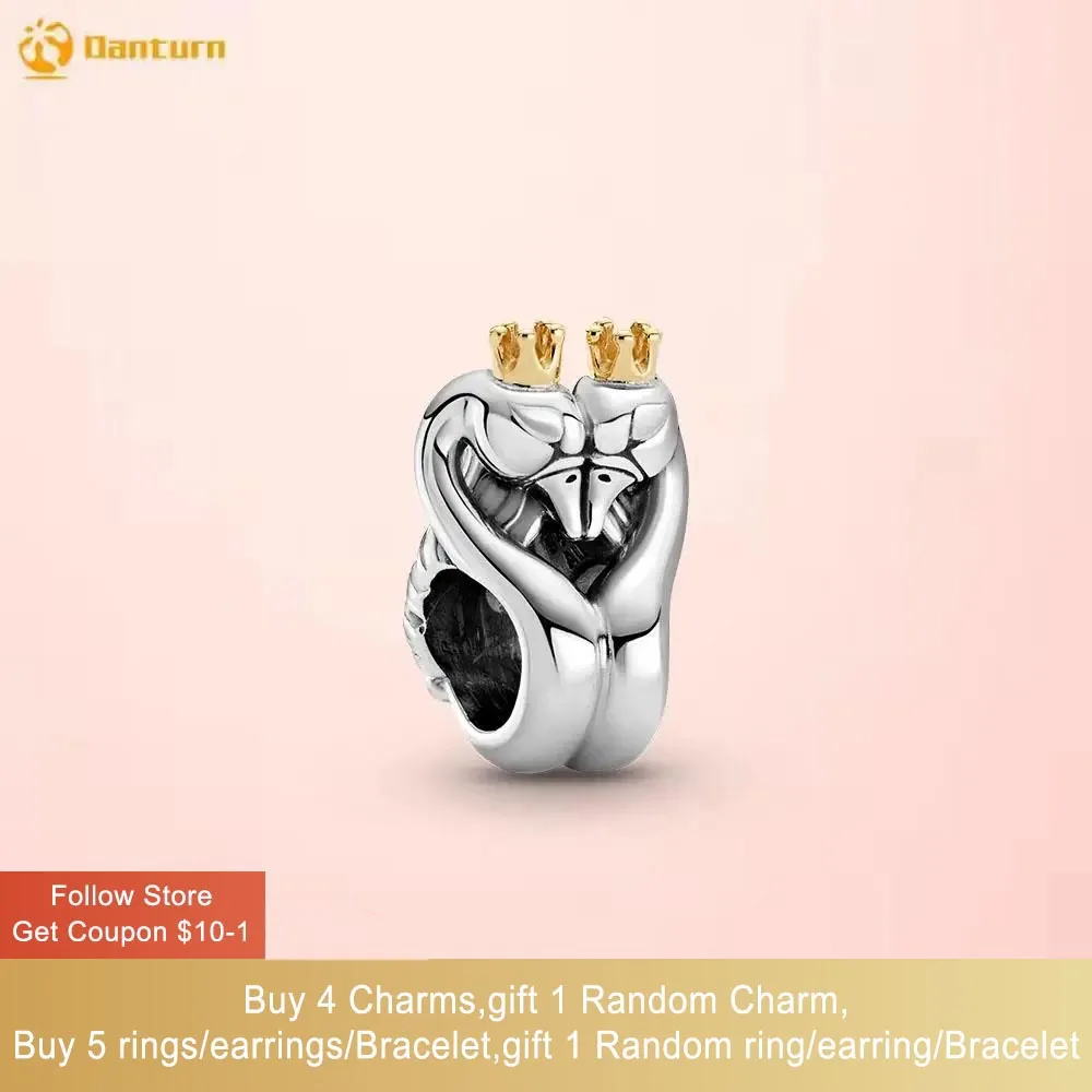 Danturn 925 Sterling Silver Charm Two-tone Swans & Heart Charm fit Snake Chain Bracelets Women Jewelry Making Girl Jewelry
Danturn 925 Sterling Silver Charm Two-tone Swans & Heart Charm fit Snake Chain Bracelets Women Jewelry Making Girl Jewelry