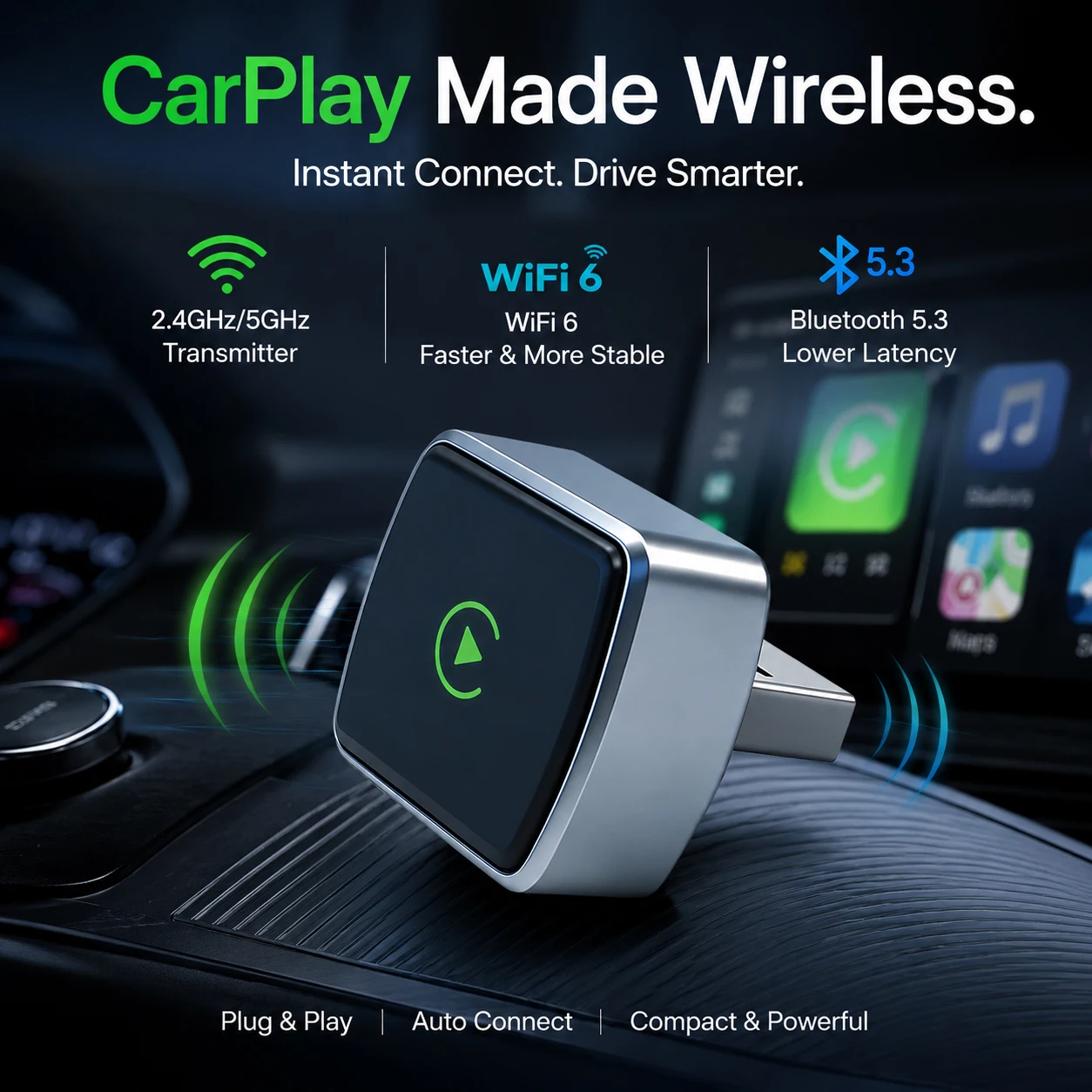 Wireless Carplay Android Auto Adapter Plug And Play Fast Stable Connection Multimedia Box Dual System Upgrade Module
Wireless Carplay Android Auto Adapter Plug And Play Fast Stable Connection Multimedia Box Dual System Upgrade Module