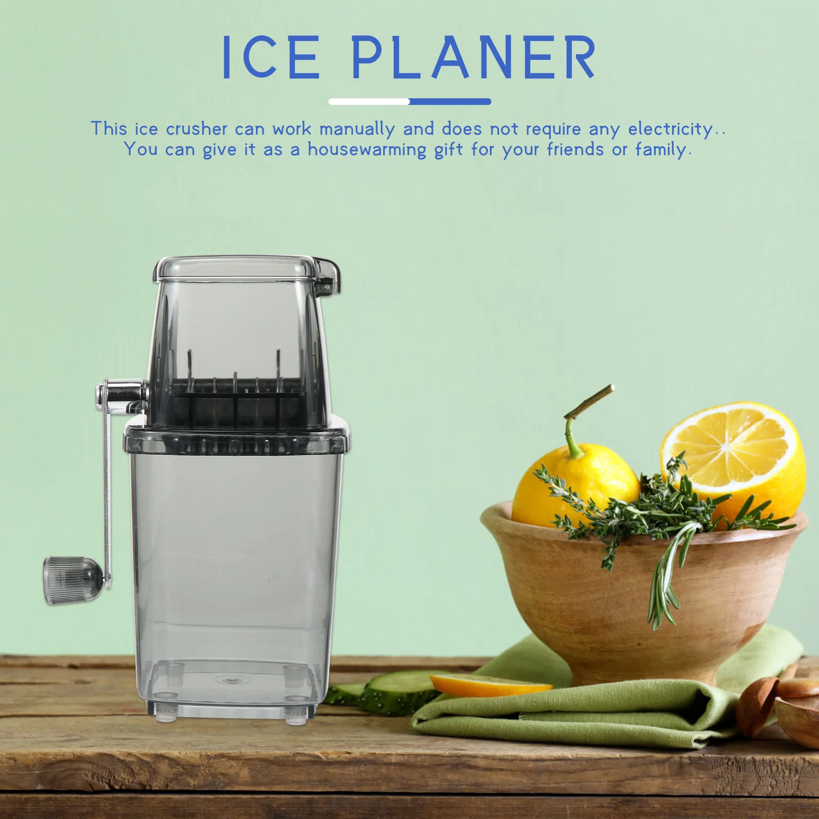Manual Hand Crank Ice Crusher Chopper Portable Transparent Cover Kitchen Tool Multi Function Ice Grinder for Drinks
Manual Hand Crank Ice Crusher Chopper Portable Transparent Cover Kitchen Tool Multi Function Ice Grinder for Drinks