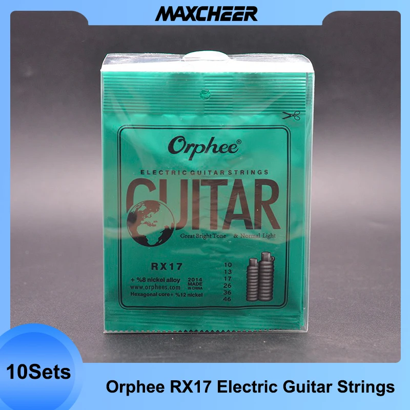 Набор струн Orphee RX17 (010-046) для электрогитары, 10 комплектов, яркий и нормальсветильник свет, 6 шт./комплект, аксессуары для гитары
Набор струн Orphee RX17 (010-046) для электрогитары, 10 комплектов, яркий и нормальсветильник свет, 6 шт./комплект, аксессуары для гитары