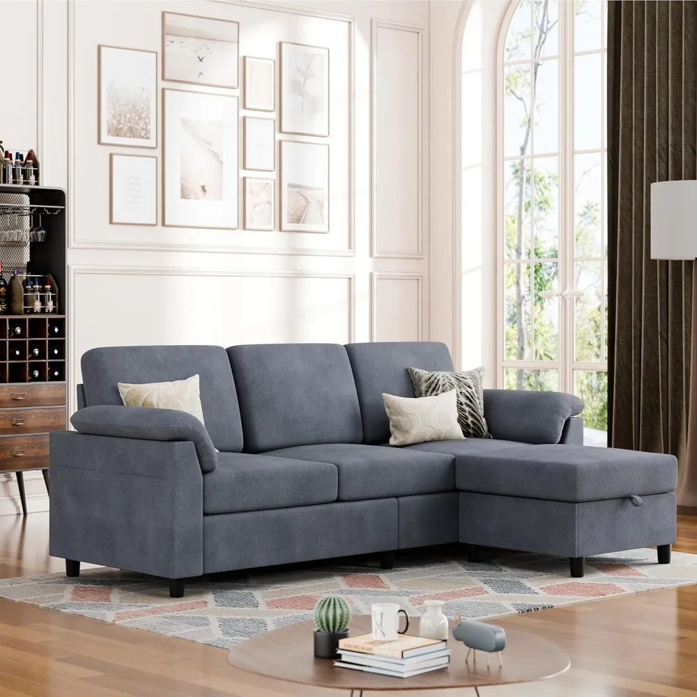 Convertible combination sofa sofa, 3 seat L-shaped sofa with removable pillow linen fabric small sofa
Convertible combination sofa sofa, 3 seat L-shaped sofa with removable pillow linen fabric small sofa