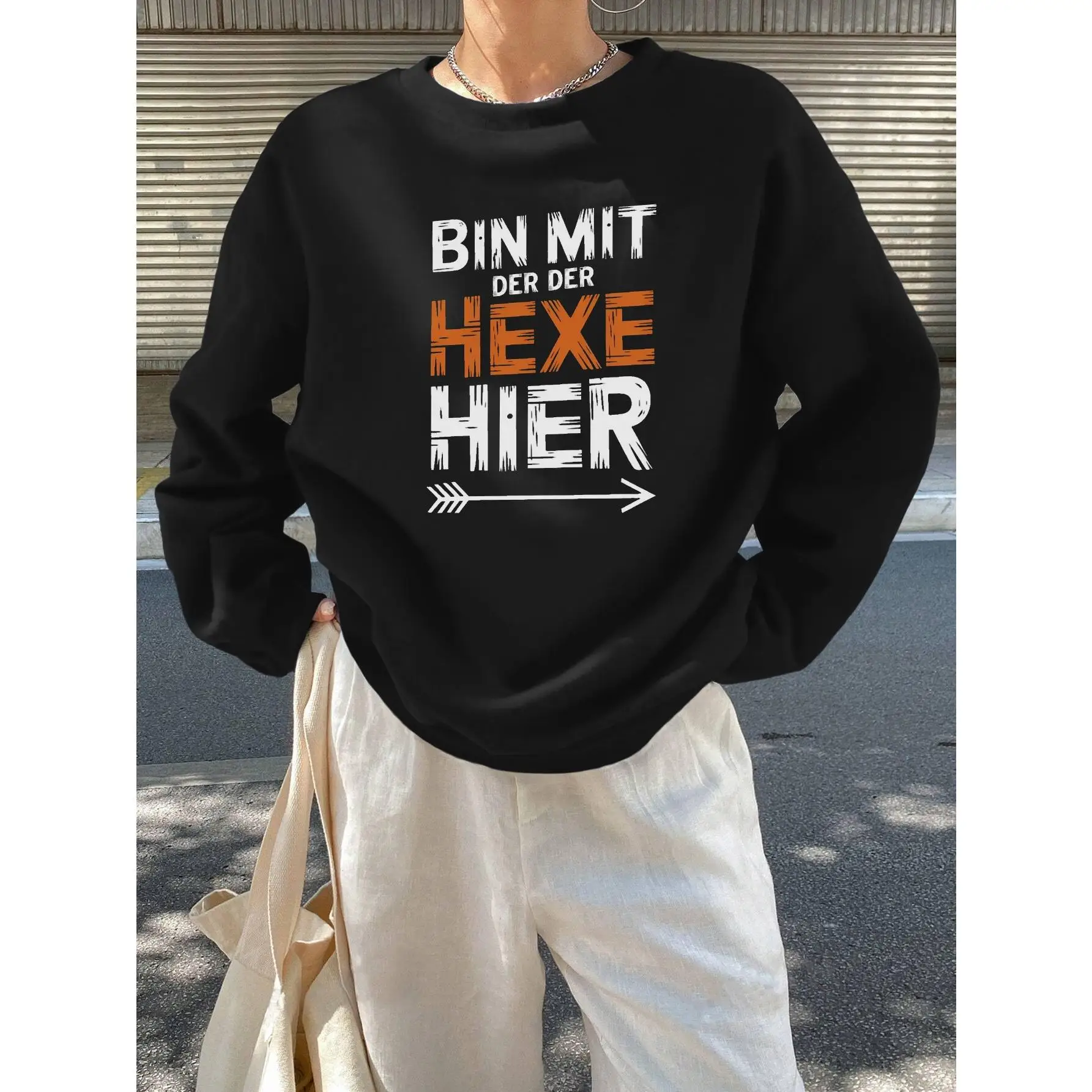 Couple Friends Halloween Sweatshirt "I'm With The Witch" German Graphic Pullover Long Sleeve Vintage Witchcraft Top
Couple Friends Halloween Sweatshirt "I'm With The Witch" German Graphic Pullover Long Sleeve Vintage Witchcraft Top