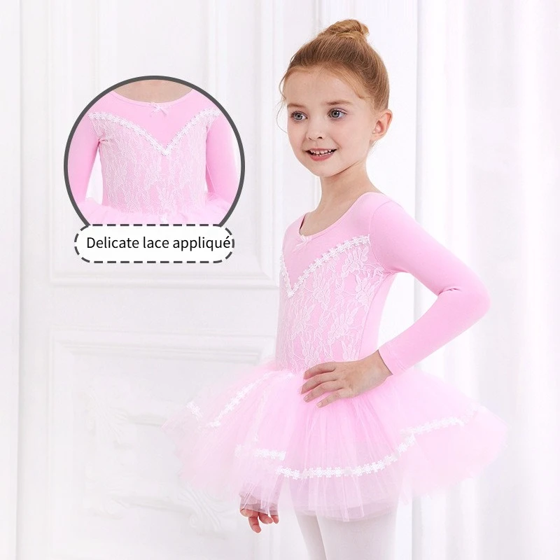Lace Decor Ballet Leotard with Tulle Skirt Girls Short Sleeve Snap Crotch Dance Dress for Kids Class Performance Wear
Lace Decor Ballet Leotard with Tulle Skirt Girls Short Sleeve Snap Crotch Dance Dress for Kids Class Performance Wear