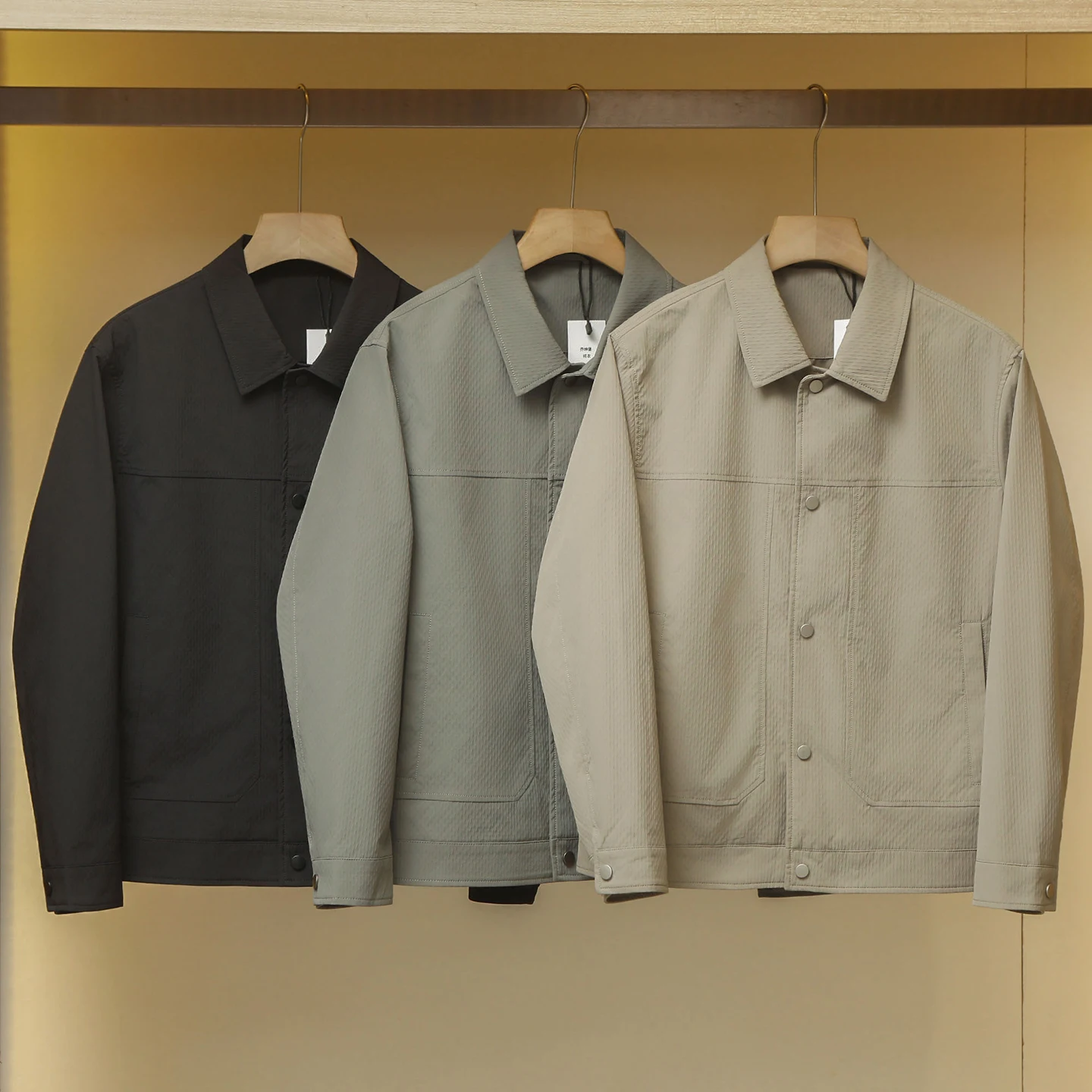 Premium Texture Fabric Jaet! Casual Comfortable Men's Collared Commuter Spring Autumn Polyester Nylon Cosite Fiber
Premium Texture Fabric Jaet! Casual Comfortable Men's Collared Commuter Spring Autumn Polyester Nylon Cosite Fiber