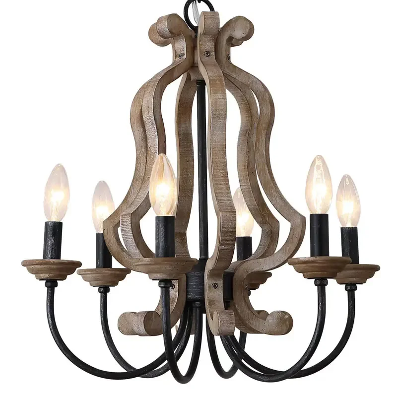 Creative 6 Heads Solid Wood Chandelier American Nostalgic Retro Restaurant Kitchen Cafe Club E14 Pendant Lamp
Creative 6 Heads Solid Wood Chandelier American Nostalgic Retro Restaurant Kitchen Cafe Club E14 Pendant Lamp 