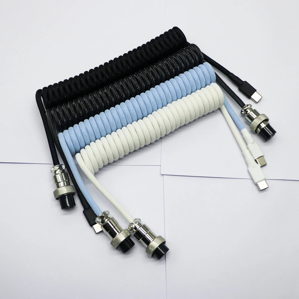 Hand Made Paracord and PET Double Sleeved USB-A to USB-C Type-C Coiled Cable for Mechanical Keyboard With GX16 Aviator
Hand Made Paracord and PET Double Sleeved USB-A to USB-C Type-C Coiled Cable for Mechanical Keyboard With GX16 Aviator