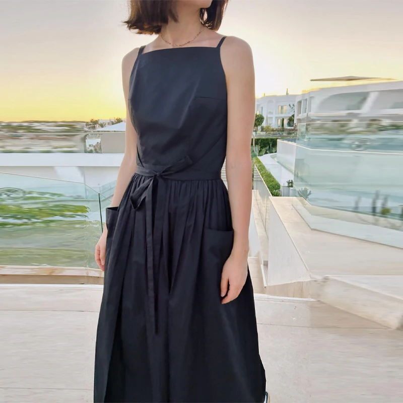 Lace Up Beach Vacation Maxi Dress Elegant Adjustable Strap Long Robes Sleeveless Loose Casual Pockets Vestidos Women's Dresses
Lace Up Beach Vacation Maxi Dress Elegant Adjustable Strap Long Robes Sleeveless Loose Casual Pockets Vestidos Women's Dresses